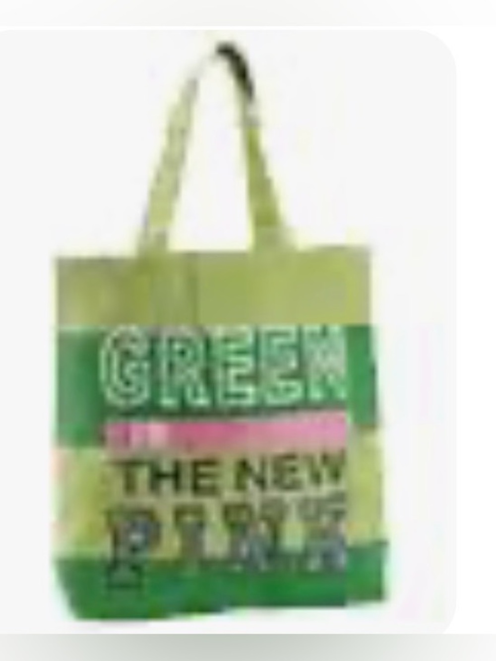 PINK Victoria's Secret Green and Pink Striped Canvas Tote